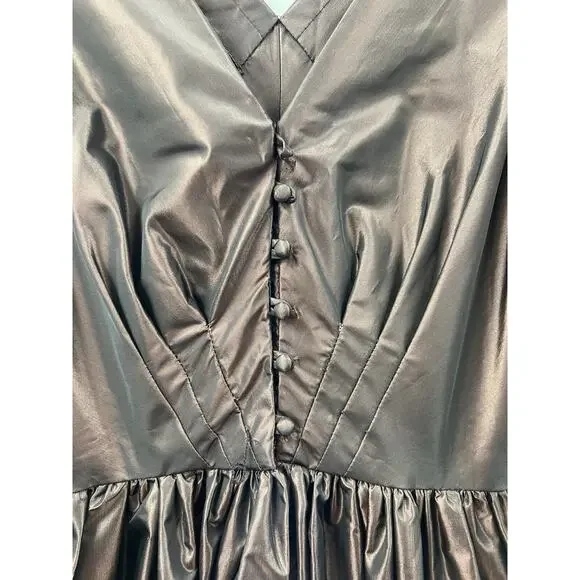 Victor Costa Ltd. Women’s Vintage Taffeta Balloon Leg One Piece Iridescent 10 - Picture 3 of 16